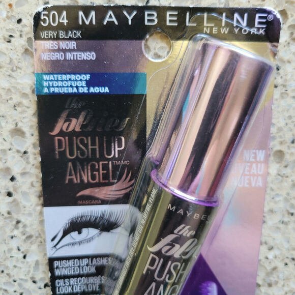 2 Maybelline The Falsies Push Up Angel WATERPROOF Mascara #504 VERY BLACK✨️NEW - Picture 3 of 9